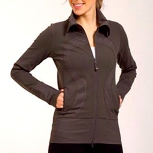 🩶Lululemon In Stride Funnel Neck Zip Jacket Wren Denim Sz 4